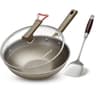 SUMEIGUAN 13-Inch Titanium Scratch-Resistant Nonstick Wok with Cool-Touch Handle