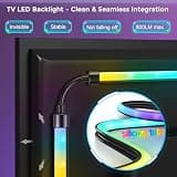 LightingWill TV LED Backlight Kit with 3-Port 4K HDMI 2.0 Sync Box (50-65")