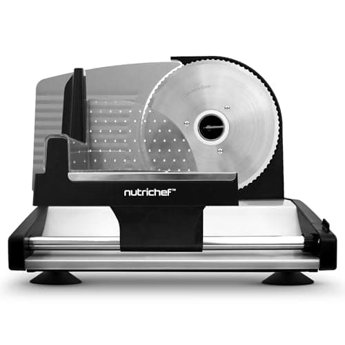 Nutrichef 200W Automatic Electric Meat Slicer with Adjustable Cut Dial