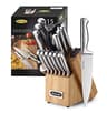 McCook 15-Piece Forged German Stainless Steel Knife Block Set with Sharpener
