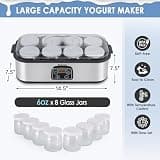 Suteck Yogurt Maker with 8 Glass Jars and Precise Temperature Control