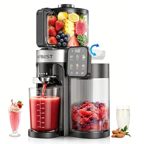 AFBEST 2026 Upgraded Cold Press Juicer Machine with 6.5-Inch Wide Chute and Smart Touch