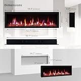 PuraFlame Bernice 60-Inch Smart Linear Electric Fireplace with Hidden Vent
