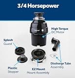 GE Disposall GFC720N Continuous Feed 3/4 HP Garbage Disposer with Drain Boost