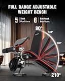 Harison Adjustable Weight Bench with Leg Extension and Preacher Curl Pad