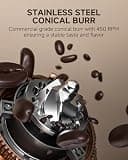 AMZCHEF Single Dose Conical Burr Coffee Grinder with Vacuum-Sealed Storage