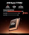 KAMRUI E3B Zen 3 Office Mini PC, AMD Ryzen 7 7730U, 16GB RAM, 1TB SSD, Wi-Fi 6