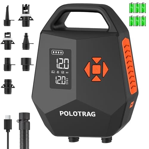 Portable 12000mAh Rechargeable SUP Pump for Paddle Boards and Inflatables, 20 PSI