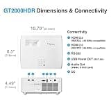 Optoma GT2000HDR 1080p Full HD Laser Short-Throw Indoor Gaming Projector