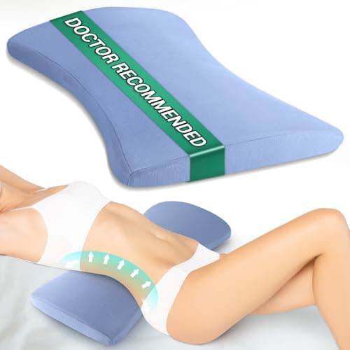 Fledano Ergonomic Memory Foam Lumbar Support Pillow with Cooling Cover