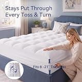 ELEMUSE Extra-Thick Down Alternative Mattress Pad with Box-Stitch Design