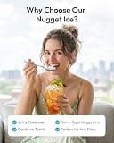 EUHOMY Portable 40-Pound Nugget Ice Maker with Integrated Carry Handle