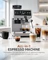 AMZCHEF Espresso Machine with Grinder & 190°F–201°F Temperature Control