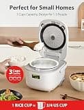Toshiba TRCS03 Mini 3-Cup Small Rice Cooker, Steamer & Warmer with Fuzzy Logic