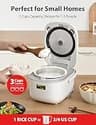 Toshiba TRCS03 Mini 3-Cup Small Rice Cooker, Steamer & Warmer with Fuzzy Logic