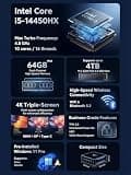 KAMRUI Hyper H2 Mini PC, Intel Core i5-14450HX, 16GB RAM, 512GB NVMe SSD
