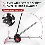 ONECHOI 29-Inch Manual Wheeled Snow Shovel with Polyurethane Solid Wheels
