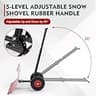 ONECHOI 29-Inch Manual Wheeled Snow Shovel with Polyurethane Solid Wheels