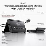PULWTOP Dual Monitor USB-C Docking Station Stand with 100W PD & Gigabit LAN
