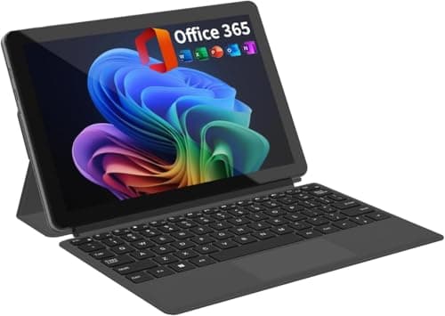 QAZIPO 10.1-Inch Full HD Touchscreen 2-in-1 Windows 11 Laptop with Office 365