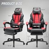 LEMBERI Big & Tall 400lb Heavy Duty Ergonomic Gaming Chair with Massage Lumbar
