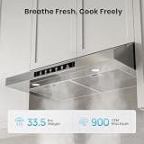 VIKIO HOME 30-Inch Under Cabinet Range Hood with Gesture Control, 900 CFM