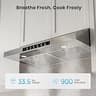 VIKIO HOME 30-Inch Under Cabinet Range Hood with Gesture Control, 900 CFM
