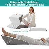 Bedluxe 3-Piece Orthopedic Bed Wedge Pillow Headboard Set for Recovery