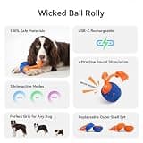 Cheerble Wicked Ball Rolly Smart Toy with Dual Tugging Ropes for Indoor Play