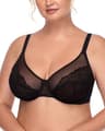 HSIA Women's Enchante Full Coverage Underwire Minimizer Bra with Floral Lace Details