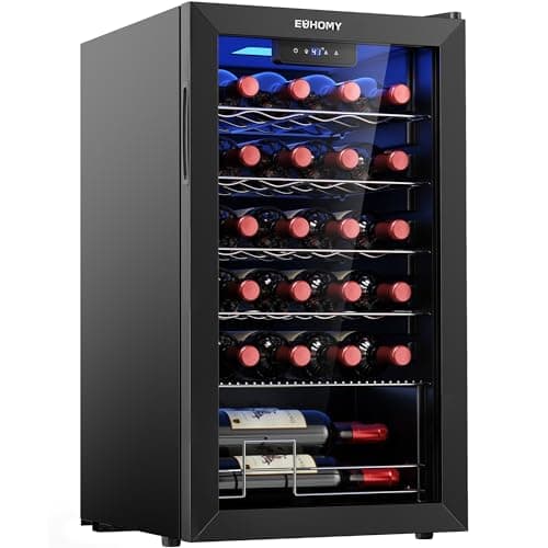 EUHOMY 25-Bottle Freestanding Compressor Wine Cooler Refrigerator with Touch Screen