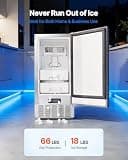 VEVOR Professional Undercounter Nugget Ice Maker with Reversible Door, 66 lbs