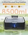 UPSKY 2.25Gal Elevated Adjustable Dog Water Fountain with Stainless Tray