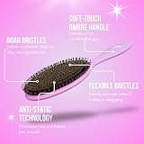 SimplyHair Ultimate Hair Extension Detangler Brush with Dual Boar Bristles