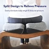 Cushion Lab Patented Pressure Relief Contoured Seat Cushion, Charcoal Memory Foam