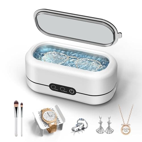 BYASKZIV Ultrasonic Jewelry Cleaner Kit, 12oz Capacity with Accessory Watch Stand