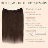 Rich Choices 16-Inch Remy Human Hair Halo Extensions with Secure Clips