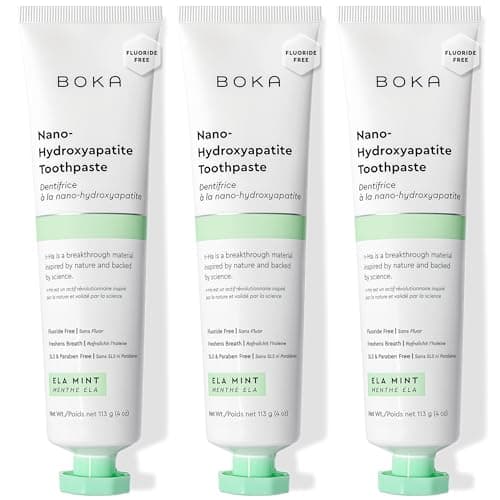 Boka Ela Mint Fluoride-Free Nano Hydroxyapatite Remineralizing Toothpaste, Value 3-Pack