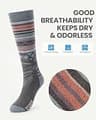 OutdoorMaster Merino Wool Thermal Over-the-Calf Ski & Snowboard Socks, Multi-Pack