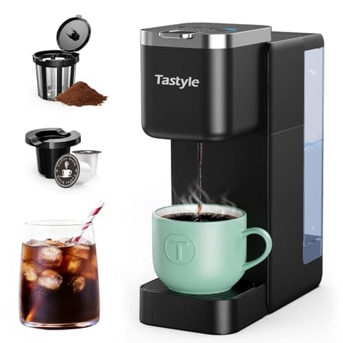 Tastyle Single Serve Hot & Iced Coffee Maker for Pods and Grounds with 24oz Brew Size
