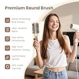 AIMIKE 1.7-Inch Medium Manual Round Hair Brush with Natural Boar and Nylon Bristles