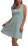 WIHOLL Sleeveless Casual A-Line Sundress with Integrated Pockets and Scoop Neck