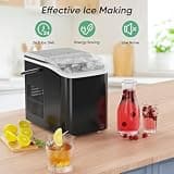 DUMOS Portable Countertop Bullet Ice Maker with Carry Handle and Self-Cleaning