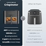 Chefman Crispinator 8-Quart Large Capacity Ceramic Air Fryer Oven Unit
