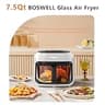 BOSWELL 7.5-Quart Transparent Glass Air Fryer with Simple Presets and Circulating Heat