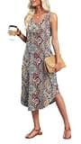 WIHOLL Flowy Beach Vacation Sleeveless A-Line Midi Maxi Dress with Pockets