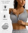 BRXL Front Closure High Impact Padded Sports Bra with Adjustable Straps