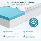 MASVIS 4-Inch Dual Layer Gel Memory Foam Mattress Topper with Pillow Top