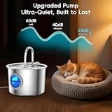 Advanced 304 Stainless Steel Cat Water Fountain with Detachable Tank, 2.2L