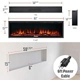 Westinghouse 60-Inch Smart Electric Fireplace Heater with Remote Control